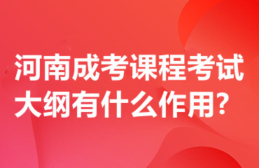 河南成考课程考试大纲有什么作用?