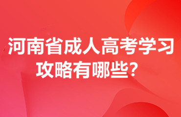 河南省成人高考学习攻略有哪些？