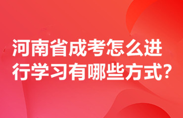 河南省成考怎么进行学习有哪些方式？