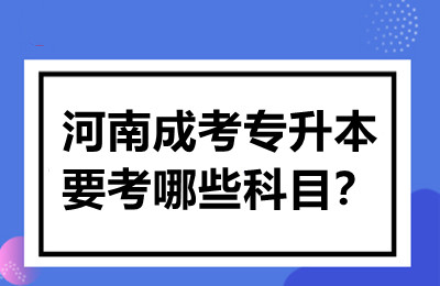 河南成考专升本要考哪些科目？
