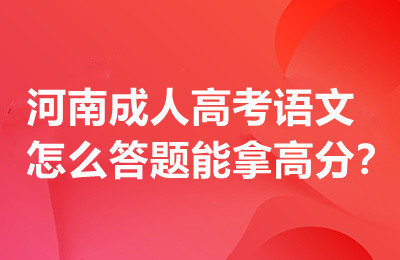 河南成人高考语文怎么答题能拿高分？